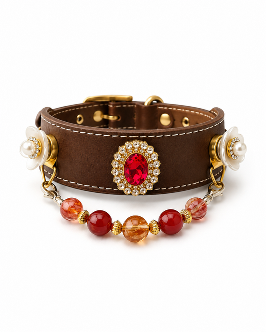 Ruby Muse Magnetic Charm Pet Collar