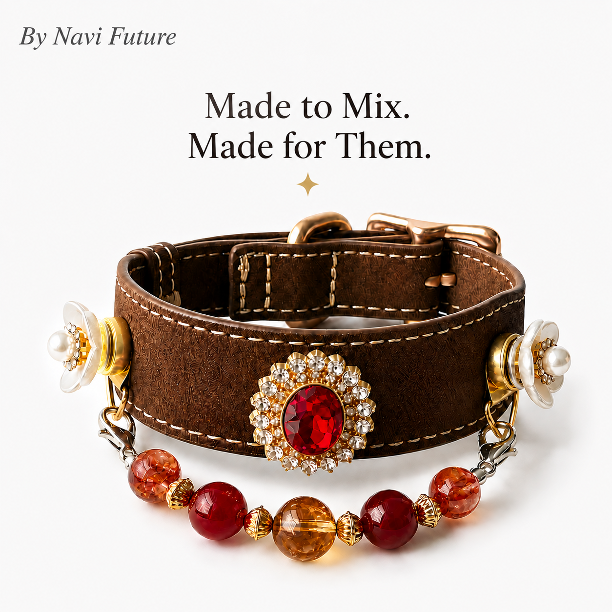 Ruby Muse Magnetic Charm Pet Collar