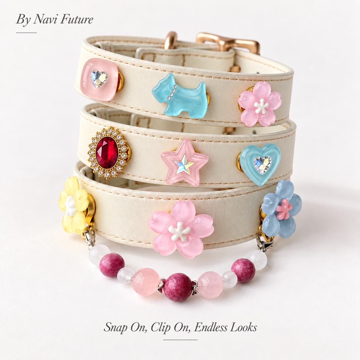 Garden Bloom Crystal Charm Dog Collar